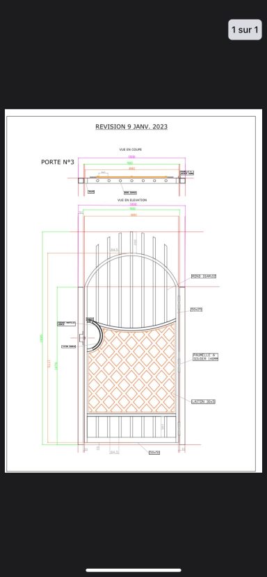 Projet 2D portillon acier et laiton