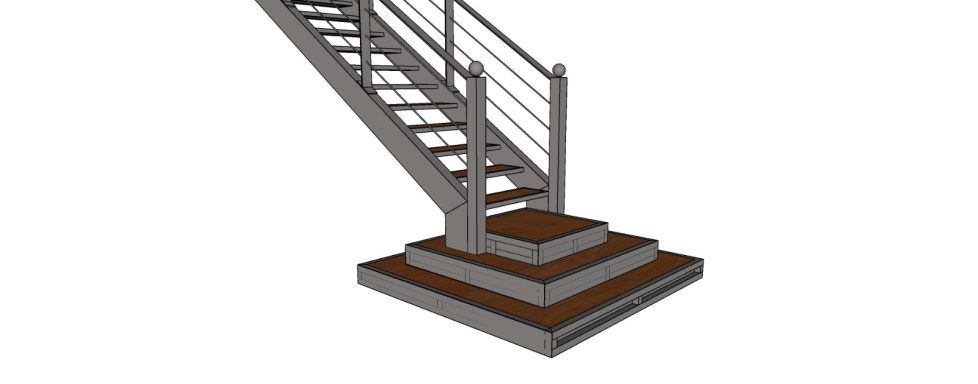 Projet CAO escalier quart tournant